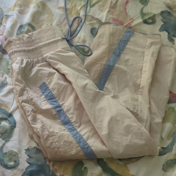 Free People Cream and Blue Track Joggers - Picture 5 of 5